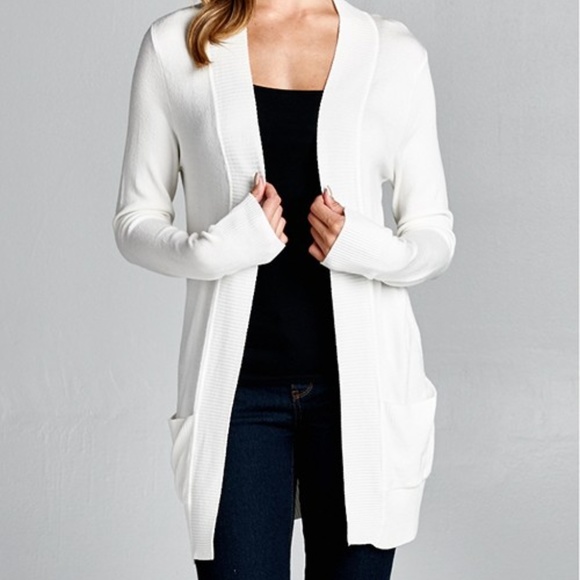 NEW cozy solid white soft cardigan - Picture 7 of 8